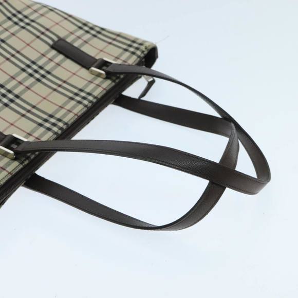 BURBERRY Nova Check Tote Bag Canvas Beige Auth 95891 - Picture 8 of 16